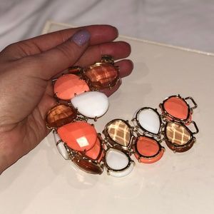 Kendra Scott Chunky Coral/White Stone Bracelet